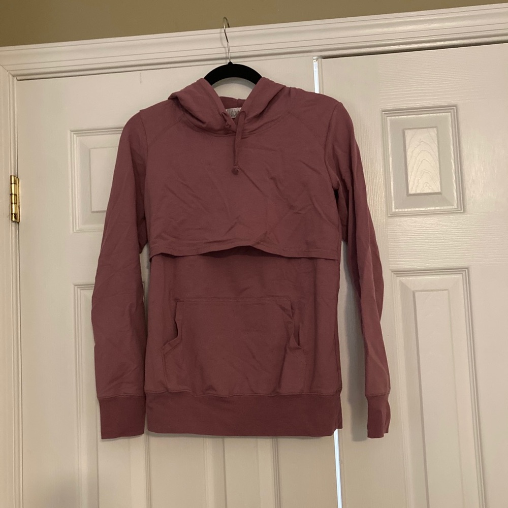 Lavender nursing hoodie latched mama size small